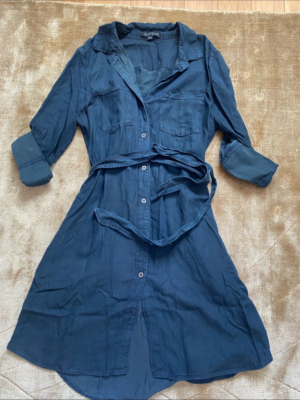 Velvet Heart Navy Button-Front Shirt Dress